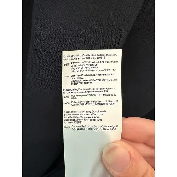 HUGO BOSS Women’s Virgin Wool Blazer Black Tailored Career Jacket Size US 12 - Picture 9 of 10